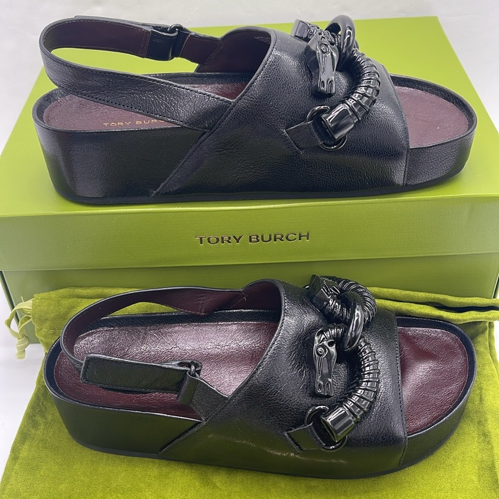 Tory Burch MELLOW PLATFORM SANDAL NAPPA LEATHER 
Optic White/Silver/Perfect 
New - Picture 2 of 16